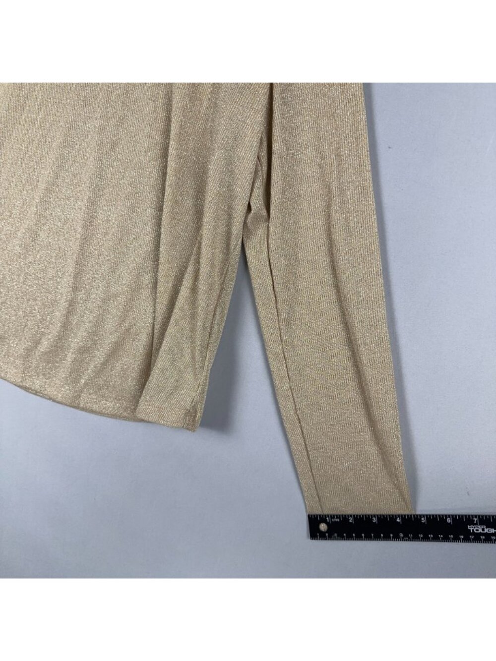 Gap Turtleneck Sweater Top Size XL Gold Metallic Long Sleeve Classic Ribbed - Picture 11 of 12
